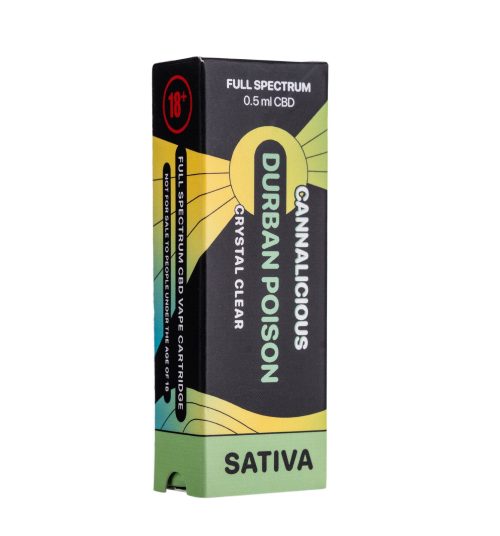 Durban Poison Sativa – THC Vape Cartridge – 0.5ml - Image 3