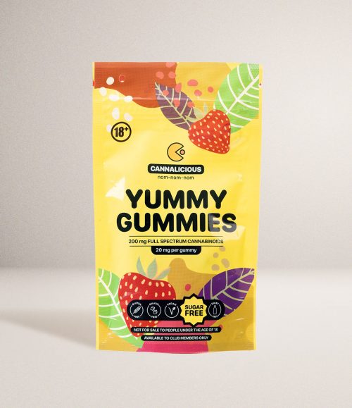 Sugar Free Yummy Gummies – 20mg THC – 10 servings